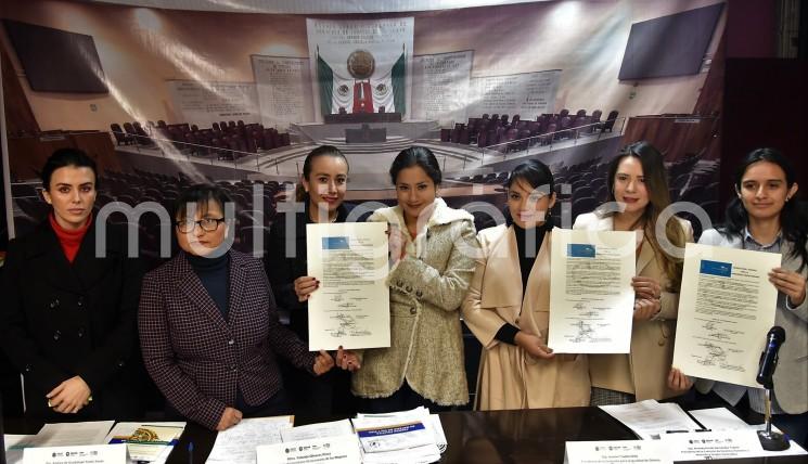 En el marco de la conmemoración de los 70 años de la Declaración Universal de los Derechos Humanos, las Comisiones Permanentes Para la Igualdad de Género y la de Derechos Humanos y Atención a Grupos Vulnerables, presididas, respectivamente, por las diputadas Ivonne Trujillo Ortiz y Brianda Kristel Hernández Topete, llevaron a cabo la firma de <em>GENDEH 50/50: Agenda por la Sororidad Veracruzana</em> documento que representa un pacto para avanzar hacia una sociedad incluyente, plural y democrática.