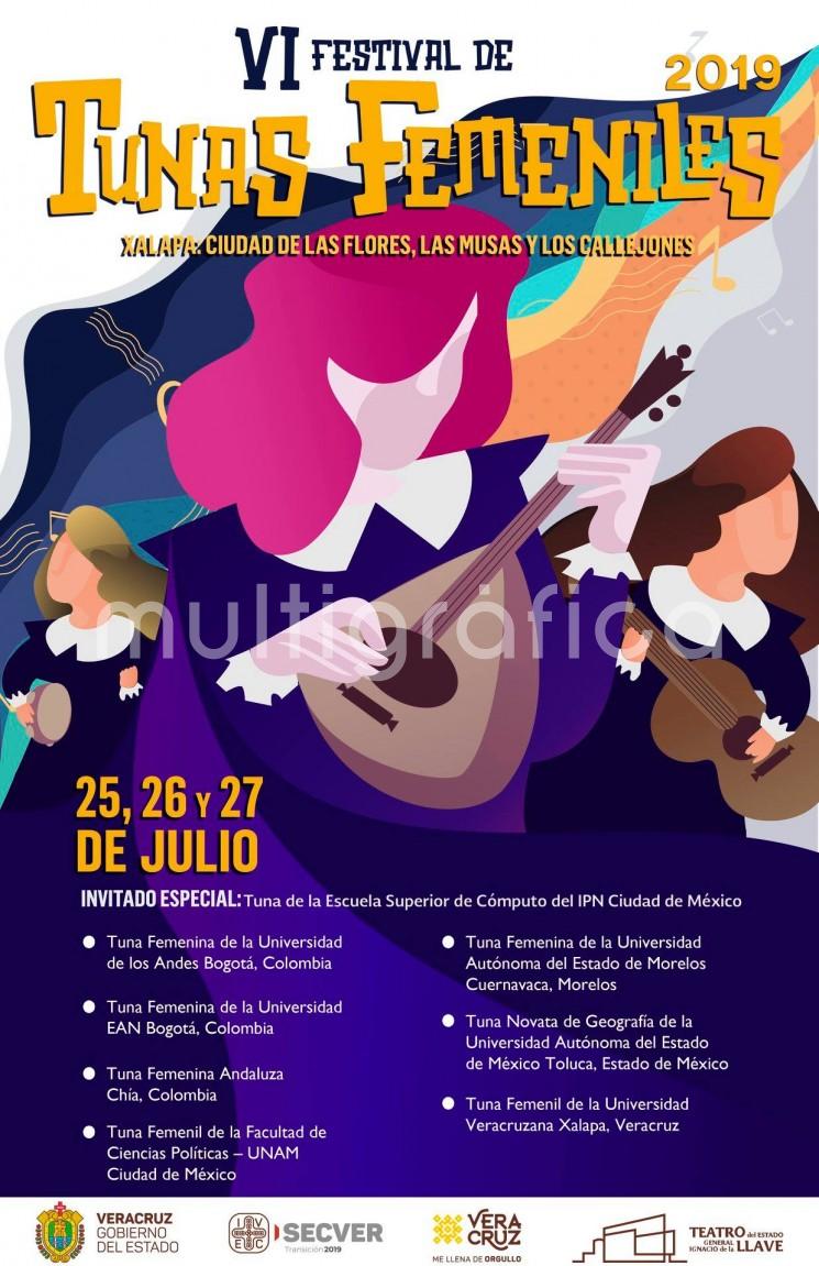 25, 26 y 27 de Julio de 2019, regresan las musas a Xalapa, en el VI Festival de Tunas Femeniles Xalapa 2019.