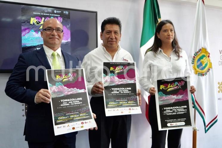 La Secretaría de Turismo y Cultura (SECTUR) presentó la primera edición del Volcano Winter Fest, evento de música electrónica que se realizará el próximo 07 de diciembre, en el Foro Orizaba.