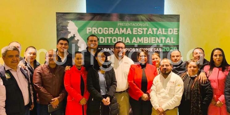 El Alcalde de Teocelo,  Mario Antonio Chama Díaz, acompañado por el Director de Limpia Pública, Gerardo Ulloa Hernández; el Contralor Interno, José Antonio Olivares Solano y el Tesorero Municipal, Juan José Chávez Hernández, asistieron a la presentación del Programa Estatal de Auditoría Ambiental  para Municipios y Empresas 2020, organizado por la Procuraduría Estatal de Protección al Medio Ambiente (PMA).