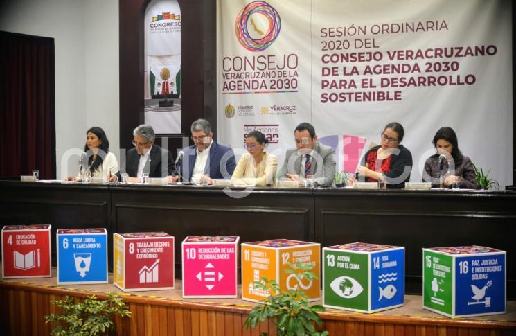 En el auditorio Sebastián Lerdo de Tejada se realizó la sesión ordinaria del Consejo Veracruzano de la Agenda 2030 para el Desarrollo Sostenible, en la que participaron Secretarios de diversas dependencias.