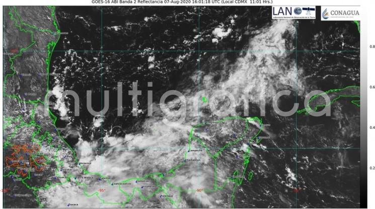 El paso de la Onda tropical núm 25, así como el desarrollo de una vaguada sobre el oeste y suroeste del Golfo de México, propiciarán el aumento del potencial de tormentas (actividad eléctrica, ráfagas de viento y probabilidad de caída de granizo) y lluvias aisladas de intensidad fuerte en la entidad a partir de hoy viernes y durante el fin de semana.