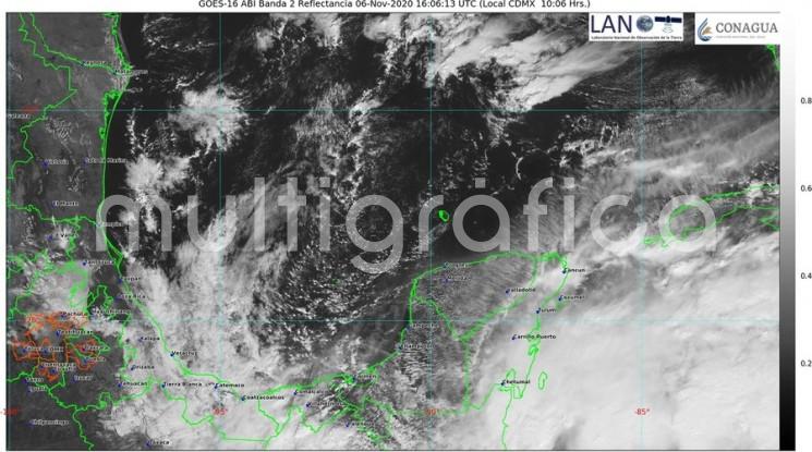 depresión tropical Eta, cuyo centro se ubicó a las 06:00 horas de hoy sobre el noroeste del Caribe a unos 105 km al este de la Ciudad de Belice, previéndose se intensifique nuevamente a tormenta tropical este día y se dirija hacia Cuba donde impactaría la mañana del domingo 8. Tal situación, continuará provocando viento del Norte en costas veracruzanas, así como lluvias fuertes especialmente en cuencas del sur de nuestra entidad durante este viernes 6