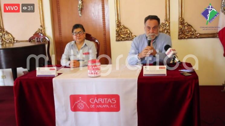 El Padre Quintín López Cessa y la C.P. Eva Leticia Villagrán de la Asociación Civil Cáritas de Xalapa, anunciaron la realización de la colecta anual de esa organización, en el marco de la Jornada del Pobre, a la cual ha invitado el Papa Francisco.