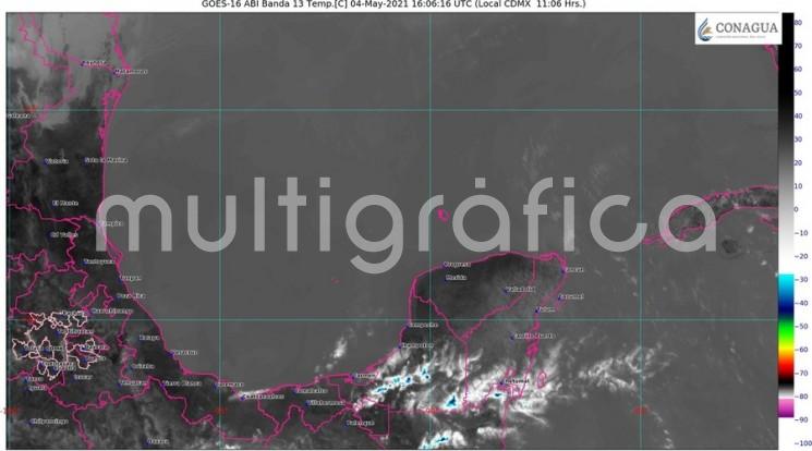 Rachas mayores de 85 km/h.,Ambiente muy cálido, Aumentan las tormentas con lluvias, Norte rachas de 60 a 75 km/h.