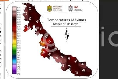 Martes 18-miércoles 19: Evento de Surada con rachas máximas de 60 a 80 km/h en la parte alta de los Tuxtlas y entre Jesús Carranza-Acayucan, de 45 a 60 km/h en el valle de Perote, 35 a 50 km/h en la zona de Orizaba y costa norte. Ambiente muy cálido.