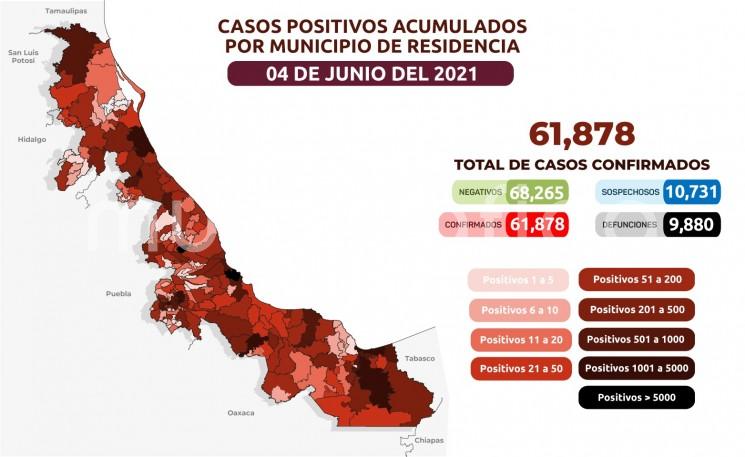 Por segunda quincena consecutiva Xalapa continúa en naranja; no obstante, le acompañan ahora las demarcaciones de la zona conurbada: Banderilla, Coatepec y Emiliano Zapata. Igualmente, el municipio de Veracruz, que ya había alcanzado el amarillo. 