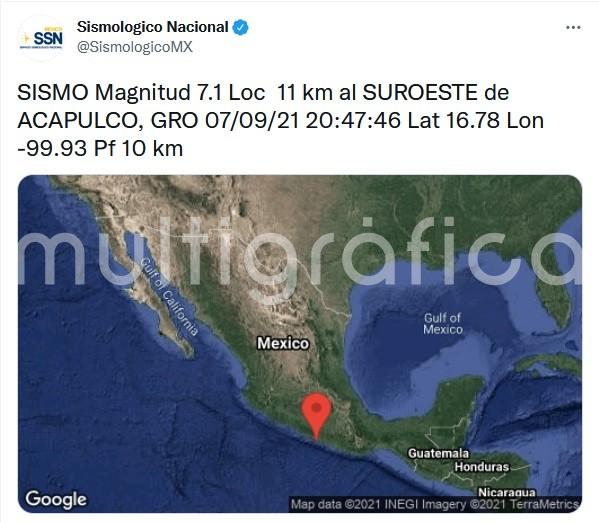 Tras el sismo de 7.1 grados, con epicentro en Guerrero y que dejó sentir su intensidad en Veracruz, el gobernador Cuitláhuac García Jiménez informó que no se han reportado personas lesionadas ni algún edificio con afectaciones.

