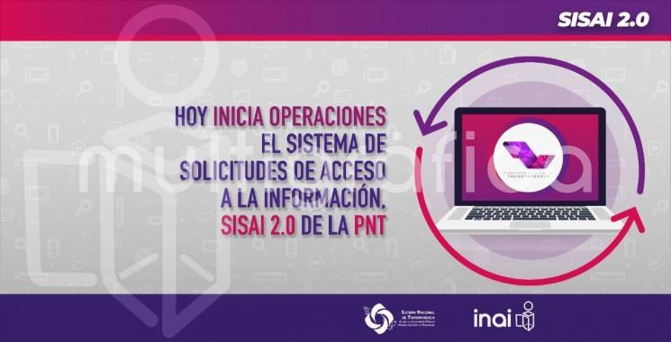  El Instituto Veracruzano de Acceso a la Información y Protección de Datos Personales (IVAI) informa que desde el primer minuto de este lunes, la plataforma Infomex Veracruz fue inhabilitada de forma definitiva para realizar solicitudes de información, pues entró en operaciones el nuevo Sistema de Solicitudes de Acceso a la Información (SISAI 2.0) de la Plataforma Nacional de Transparencia. 