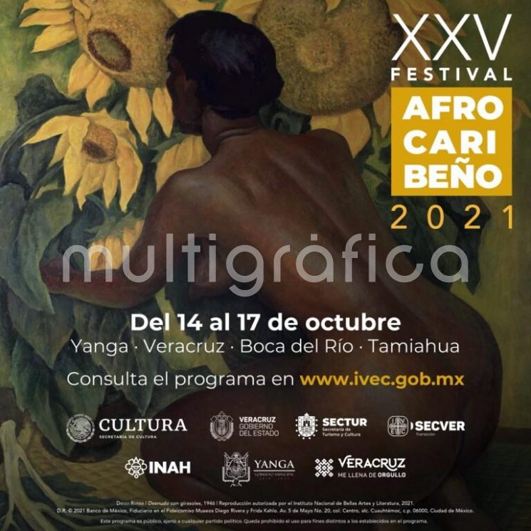 El Instituto Veracruzano de la Cultura celebra la vigésimo quinta edición del tradicional Festival Afrocaribeño. Este año, gracias al apoyo de la Secretaría de Turismo y Cultura estatal y la Secretaría de Cultura federal, a través del Programa de Apoyo a Festivales Culturales y Artísticos PROFEST, se llevará a cabo en cuatro sedes: Yanga, Veracruz, Boca del Río y Tamiahua, del 14 al 17 de octubre.

