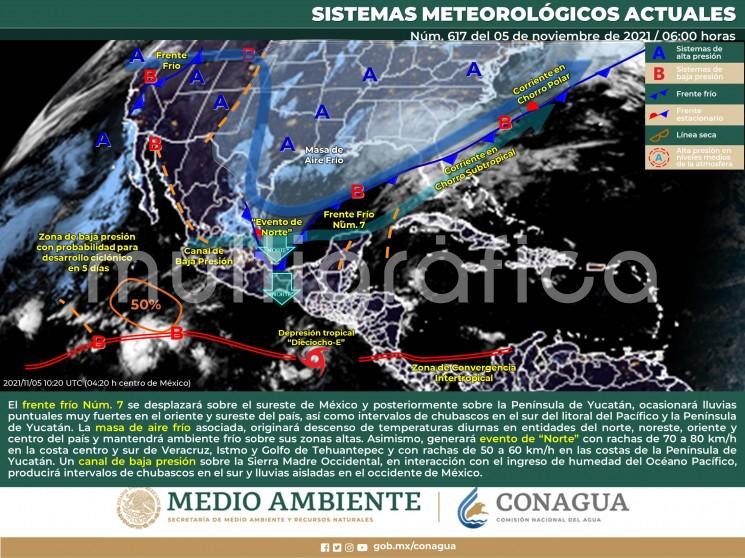 Población veracruzana: Aviso Especial por frente frío 7-Norte.