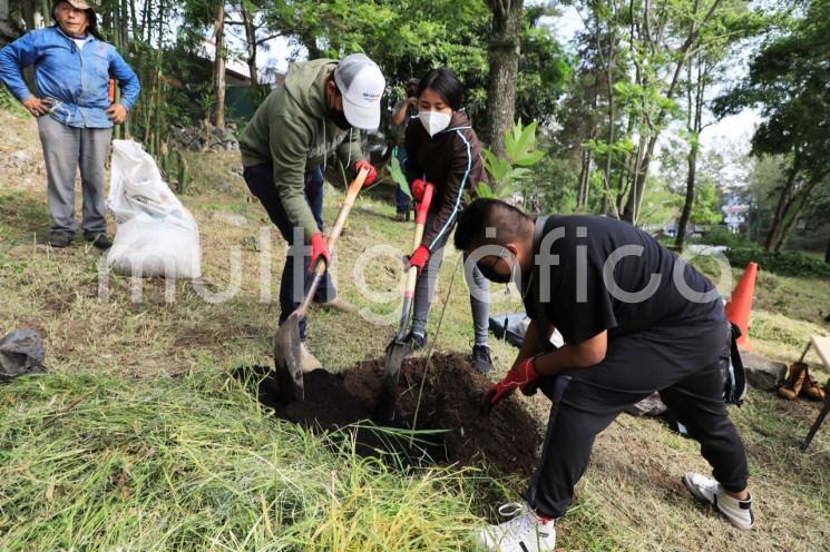 Con apoyo de distintas áreas del Ayuntamiento, sociedad y regidores, personal de la Dirección de Medio Ambiente realizó una jornada comunitaria de limpieza y reforestación en la laguna de Casa Blanca, donde se retiró lirio y rehabilitó parte del mobiliario urbano de la zona. 