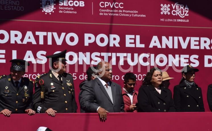 En representación del Gobernador del Estado, Cuitláhuac García Jiménez, quien asistió al evento conmemorativo al 106 Aniversario de la Constitución de 1917 presidido por el Ejecutivo federal en la ciudad de  Querétaro, el Secretario de Gobierno, Eric Cisneros, encabezó la ceremonia estatal, en la ciudad de Perote, Ver.. 