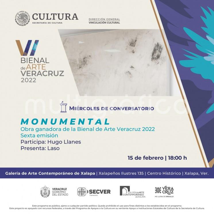 En los #MiércolesDeConversatorio, la Galería de Arte Contemporáneo de Xalapa  será sede de conferencias en torno a las obras ganadoras de la VI Bienal de Arte Veracruz 2022.