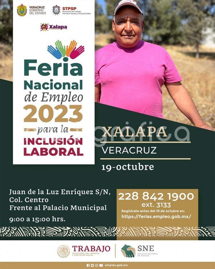  Los próximos 18, 19, 20 y 23 de octubre, Córdoba, Xalapa, Boca del Río y Tuxpan serán sedes de la Feria Nacional de Empleo para la Inclusión Laboral, cuyo objetivo es acercar oportunidades que privilegian la inserción de adultos mayores, mujeres, jóvenes, personas con discapacidad y migrantes, refugiados o desplazados.