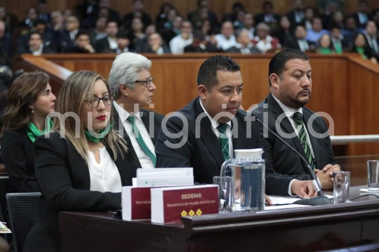 Correspondió al titular de la Secretaría de Medio Ambiente, Juan Carlos Contreras Bautista, desglosar el Quinto Informe de Gobierno ante la LXVI Legislatura, destacando la coordinación con diversas instancias para el aseguramiento de 7 mil 271 metros cúbicos de madera por tala clandestina. 