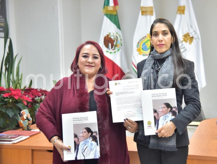 l recibir el informe de labores 2023 de la Fiscalía General del Estado (FGE), la presidenta de la Mesa Directiva de la LXVI Legislatura, diputada Adriana Esther Martínez Sánchez, reconoció el papel de la titular del organismo autónomo, Verónica Hernández Giadáns, al considerar que, a cinco años de asumir el reto, ha dado importantes logros para Veracruz en materia de procuración de justicia. 