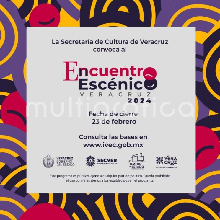 La Secretaría de Cultura de Veracruz convoca a las creadoras y creadores escénicos del estado a participar en el Encuentro Escénico Veracruz, iniciativa que ofrece a las compañías profesionales independientes de teatro, danza y música veracruzanas un espacio para la presentación de una puesta en escena. 